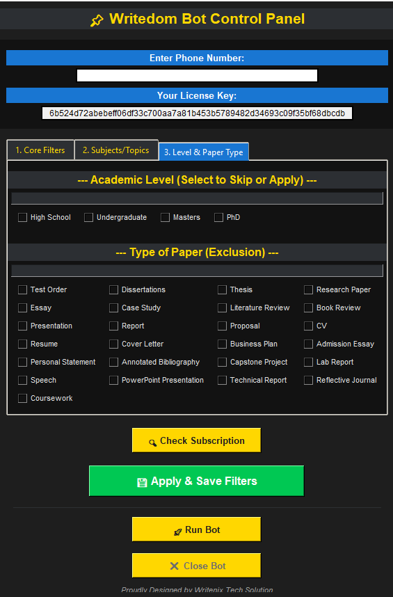 Writedom Bidding Bot Version 3.0