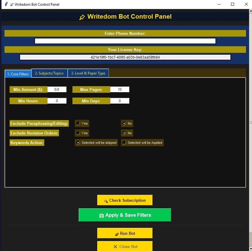 Writedom Bidding Bot Version 4.0