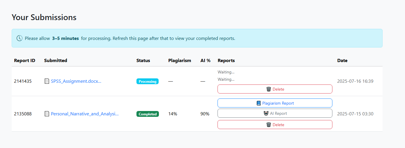 Turnitin Report Screenshot